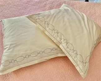 $60 - Pair of down, Euro Square Pillows with 100 % Egyptian Cotton Shams (Hudson Park Collection) 27 in.  x 27 in.