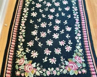 $95 - Needlepoint Rug with Cotton Backing 5 ft. 10 in. x 3 ft. 9 in.