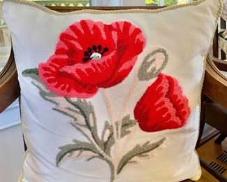 $24 - Floral pillow #1. Approx.  15" x 15"
