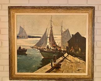 $150; Framed giclee; as is ; 32 in. (H) x 37 in. (W); Anthony Thieme “Going Out”; American 1888-1954