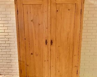 $375 - Knotty pine armoire with bottom drawer. 80 in (H) x 46 1/2 (W) x 2i 1/2 (depth)