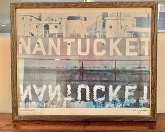 $30 - Framed image "Nantucket Lightship;" 17 in. (H) x 21 in (W); signature Beverly Hall