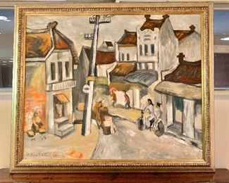 $365; Framed original oil; Vietnamese street scene; signed and dated 1997; 29 in. (H) x 35 in. (W)