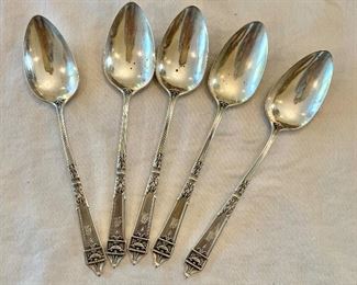 $60; 5 sterling spoons