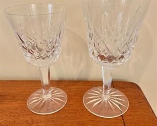 Waterford Lismore  glasses:                                                                            $20 each  for white wine and $24 each for  water goblets (9 white wine available and 3 water left!)