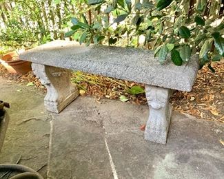 $175 - Concrete bench #1. 18"H x 14"D x 39.5"L
