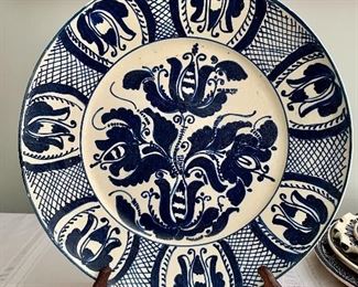 $40; #1 Blue and white ceramic plate; 12 3/4 in. (diameter); priced individually