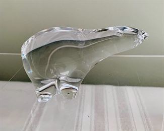 $50; Baccarat Crystal polar bear, signed; 2 1/2 in. (H) x 4 in. (L) as is