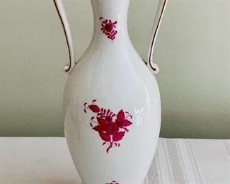 Detail; Herend porcelain hand painted vase