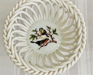 $25 - Hand painted Herend reticulated porcelain baskets 1 1/2 in. (H) x 3 3/4 in. (diameter)