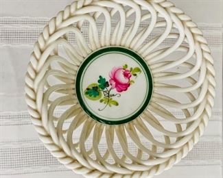 $20 - Hand painted Herend reticulated porcelain baskets; 1 1/2 in. (H) x 3 1/2 in. (W)
