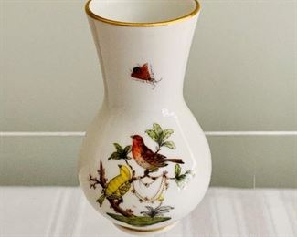 $40 - Herend gold rimmed porcelain vase; 4 in. (H) x 2 in. (W)