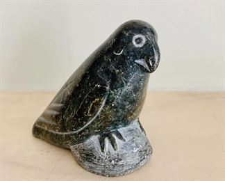 $75 - Black soapstone bird; 3 1/2 in. (H) x 4 in. (W)
