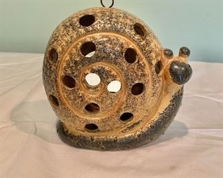 $20 - Ceramic snail tea candle holder; 5 1/2 in. (H) x 6 in. (W) x 3 in. (D)