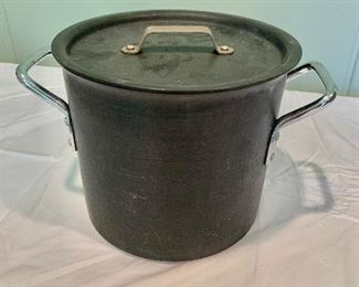 $30 - Pot with lid; 8 in. (H) x 9 1/2 in. (diameter); 12 1/2 in. (W, with handle)