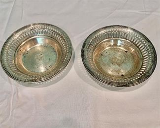$35; each; 2 Sterling plates #1 and #2; Monogrammed RML; 