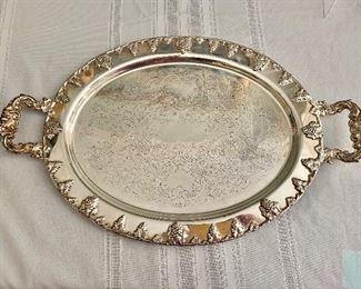 $75 - Silver plate tray.  21.5"L