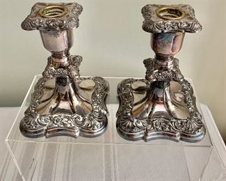 $90 - Pair candle holders. 5.5"H