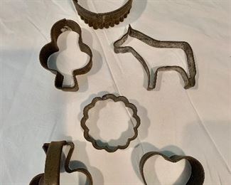  $40 - Lot (6) of tin cookie forms