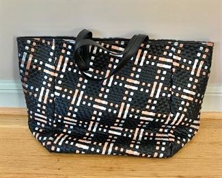 $20; Neiman Marcus tote #2; 12” w x 14” h x 6” d; faux leather
