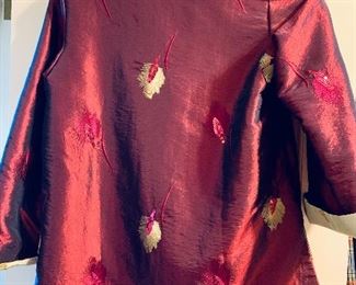 $30; Embroidered silk jacket; Size M