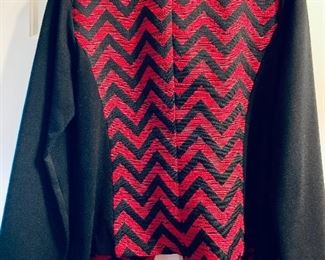 Detail; Chico’s black and red chevron jacket