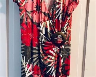 $24; Joseph Ribkoff floral motif wrap dress; size 10