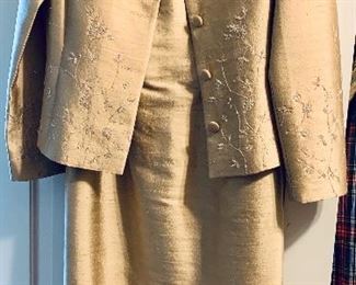 $50; Rickie Freeman Teri john Nites Wool and silk formal sleeveless dress and embroidered jacket; Size 6; 2 PIECES