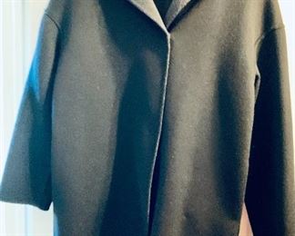 $65; Fleurette Studio Wool Felt Black/Gray REVERSIBLE Coat with side pockets; Excellent condition; 
