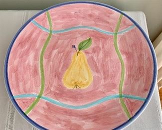 $30; Italian ceramic serving platter with pear; 14” D