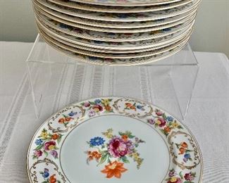 $120; Schumann Bavaria dessert plates; 10” diameter; Set of 12