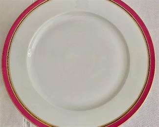 $40; Richard Ginori pink and gold rimmed serving platter. 13"D
