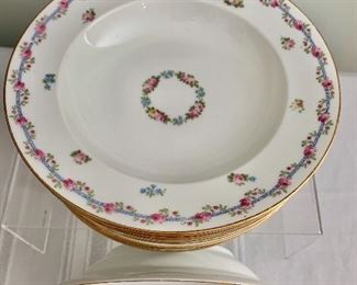$100; C. Ahrenfeldt Limoges floral garland 8” bowls; Set of 10