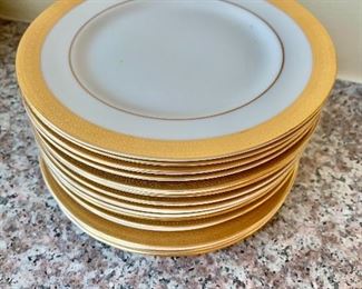 $8 each; Syracuse China 10” dinner plates; Old Ivory “Bracelet”; 10 available
