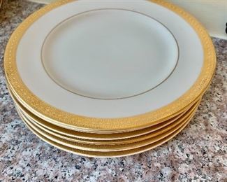 Set of six Charles R. Edmonston, Washington, DC Limoges dessert plates. 8.5"D