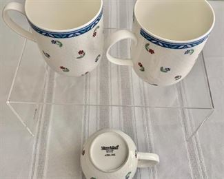 $30 set; Villeroy & Boch “Adeline”; 4” casual coffee mugs; set of 3