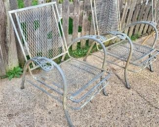 Detail; wrought iron chairs