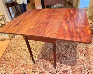 $350 - Drop leaf table hardwood table #3; 50” Long x 41” W x 30” H; folds to 19.5” L;