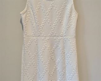 $30; Carmen Marc Valvo white sleeveless dress; poly/spandex blend; Size M