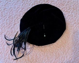 $15; Vintage hat #3 with feather and hat pin