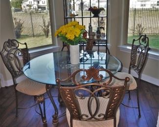 Glass top dining table