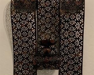 Metal Candle Sconce x 2