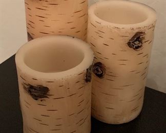 Set/3 Birch Look Candles