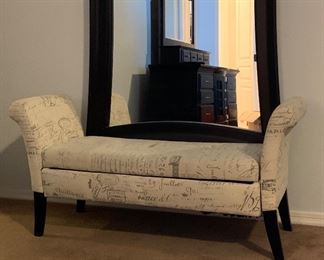 French Script Storage Bench