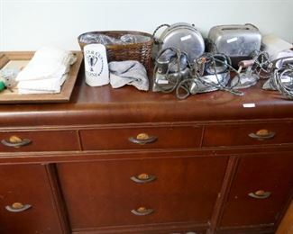 Nice Vintage Buffet, Vintage Irons and toasters