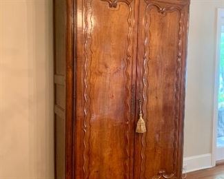 Antique armoire, cherry & walnut, 8β2β tall by 4β3β wide by 25β deep
