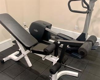The weight bench has been sold but the elliptical is still available.