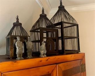 Set of three bird houses