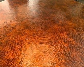 Hammered copper table top