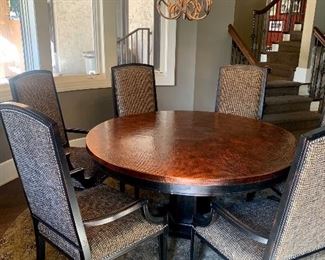 Hooker copper top table and 6 chairs